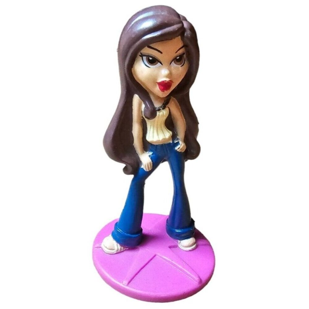 Bratz Girl MGA 3" PVC Figure Bakery Crafts Cake Topper Brunette Bell Bottoms